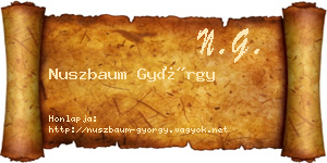 Nuszbaum György névjegykártya
